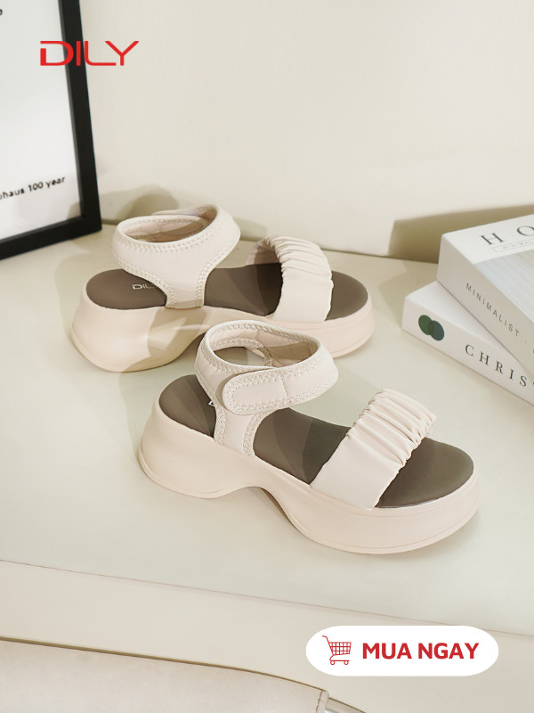 Sandal đế bánh mì quai nhún xinh xắn AG0148 - DILY