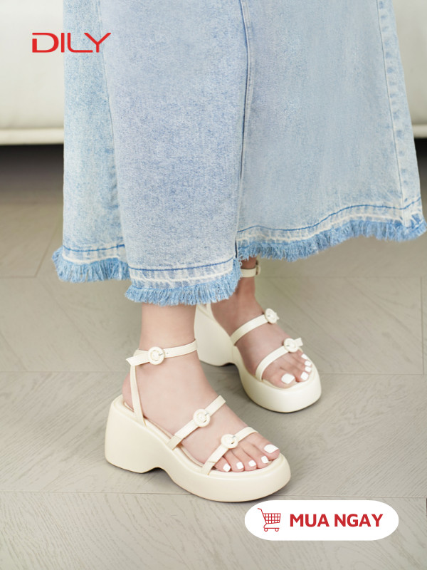 Sandan đế độn 8p quai mảnh khóa tròn tôn chân DL0587 - DILY