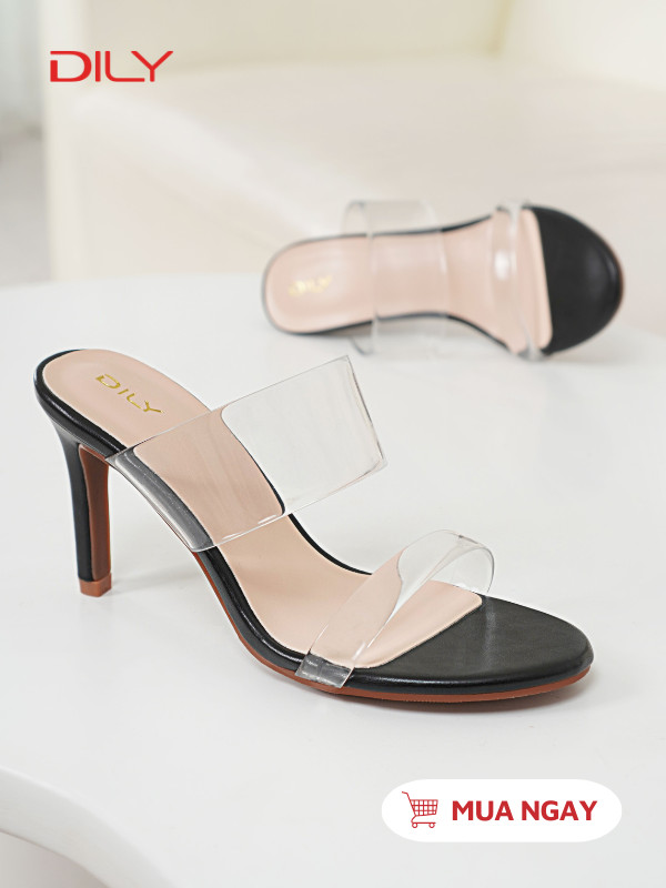 Dép guốc quai trong suốt thanh lịch AA0384 - DILY