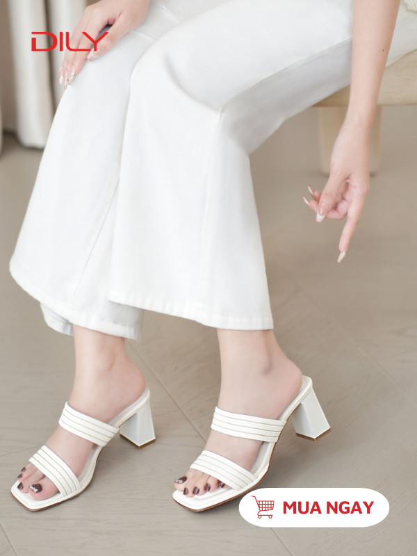 Dép guốc đế vuông quai ngang bản to siêu tôn chân cao 7cm AA0422 - DILY