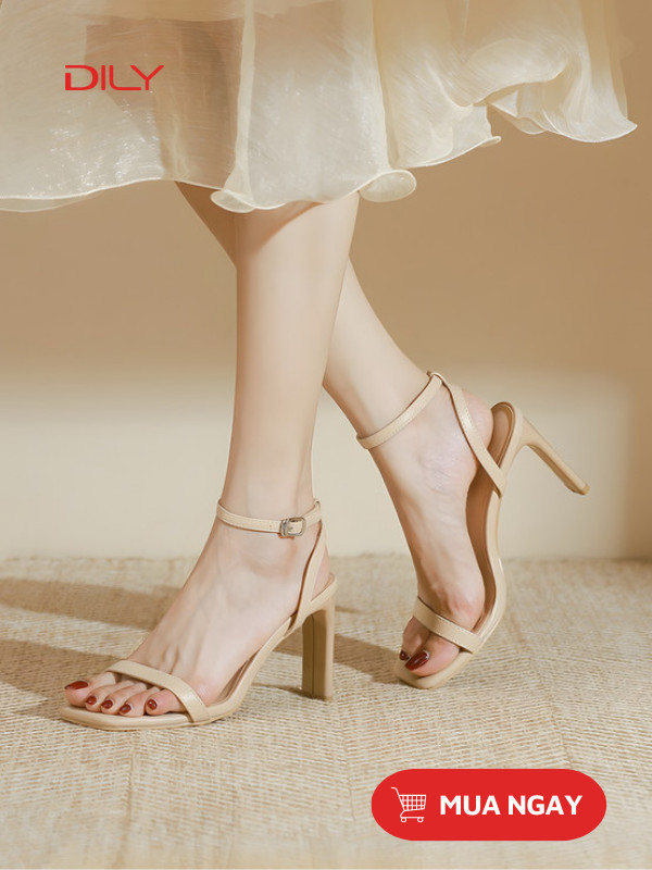 Giày xăng đan cao gót quai mảnh AA0390 - DILY