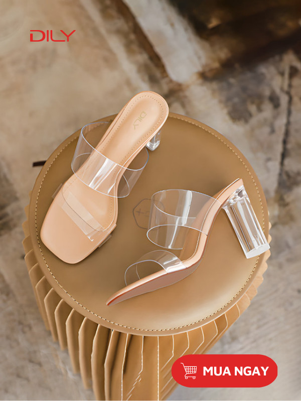 Dép guốc quai ngang trong suốt basic AA0396 - DILY