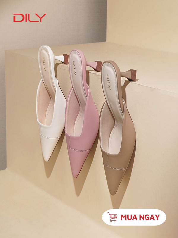 Mules mũi nhọn tôn chân, gót cao 5.5cm tôn dáng AA0500 - DILY