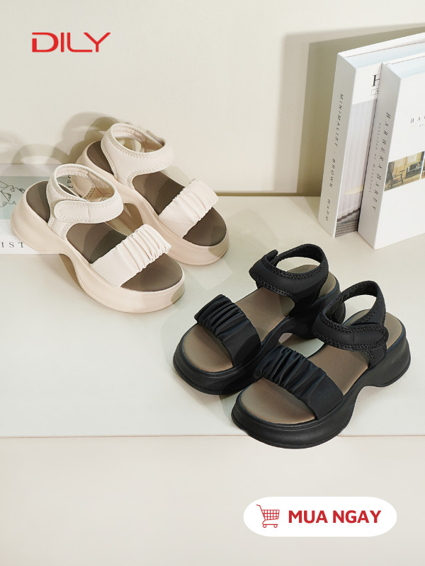 Sandal quai nhún đế bánh mì tôn dáng AG0148 - DILY