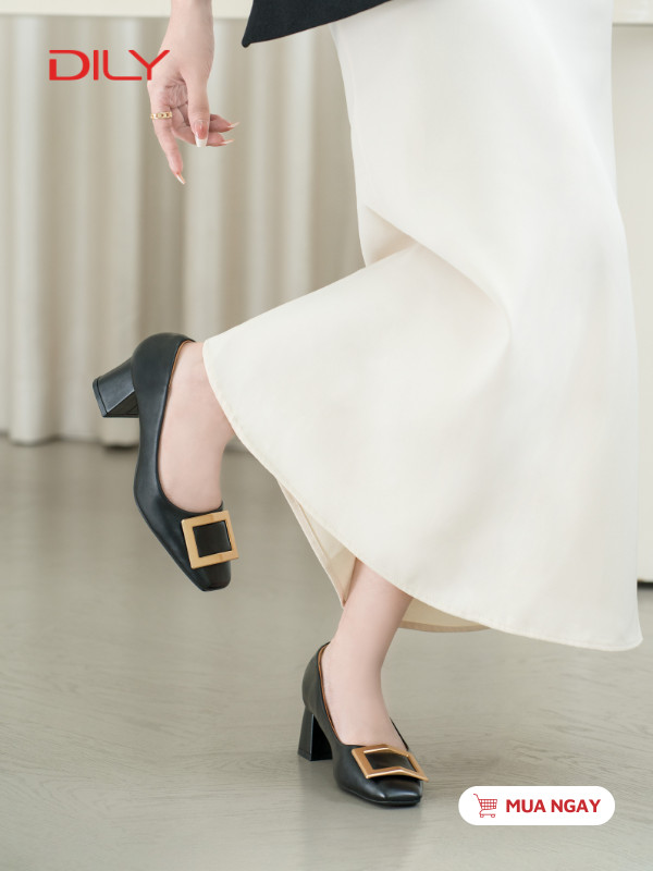 Giày bít phối khóa vuông thời thượng AA0407 - DILY