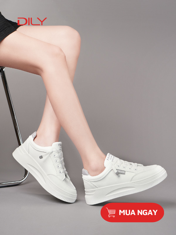 Giày sneaker trắng đế độn trẻ trung AG0142 - DILY