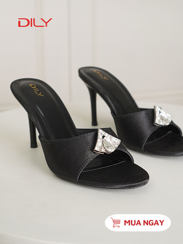 Guốc mũi tròn đính đá lấp lánh DL0542 - DILY