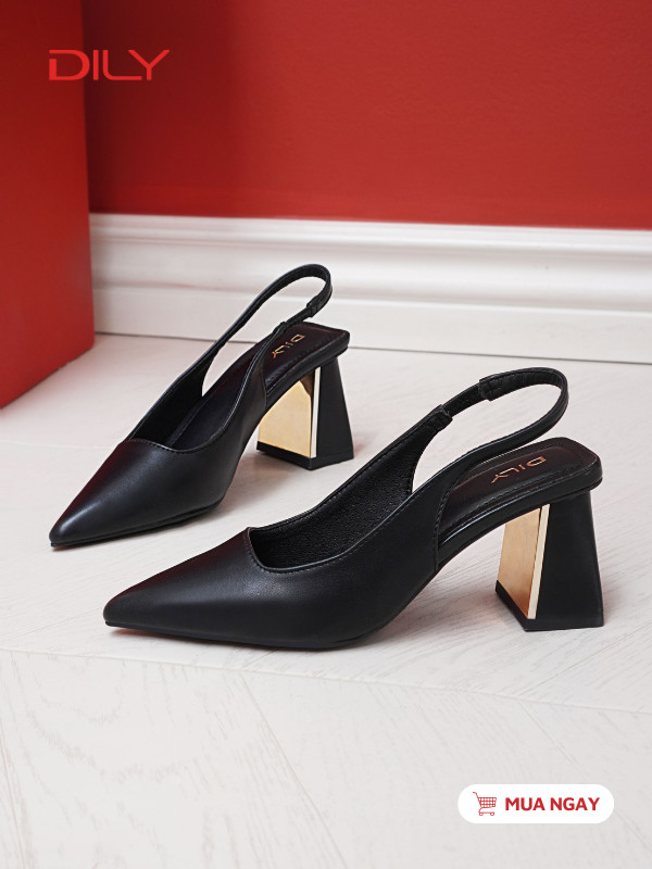 Giày cao gót slingback thanh lịch với thiết kế basic gót cao 7cm AA0375 - DILY