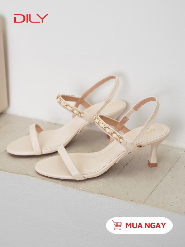 Sandal cao gót quai phối xích thanh lịch DL0519 - DILY
