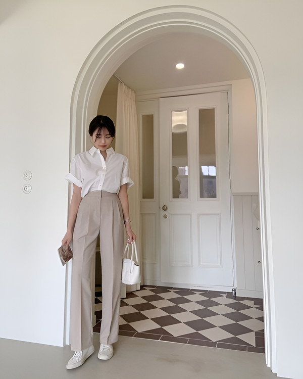 Mix đồ với quần ống suông cho nàng công sở yêu style Hàn Quốc