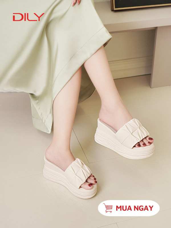Dép đế xuồng quai ngang nhún bản lớn xinh xắn AG0159 - DILY