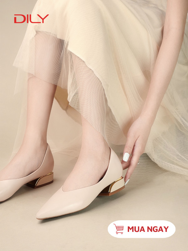 Giày búp bê mũi nhọn đế vuông thời trang AA0470 - DILY
