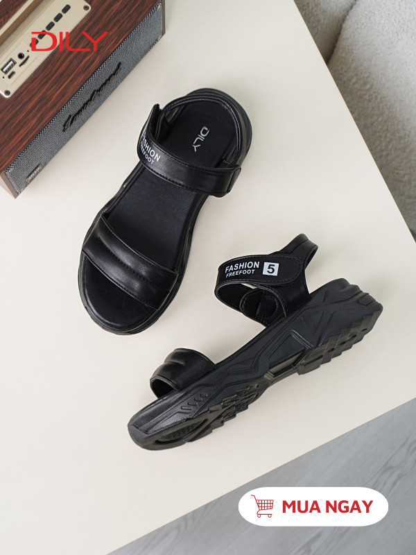Sandal đế cao quai ngang tối giản AG0094 - DILY