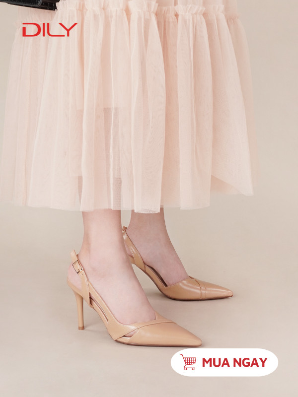 Slingback mũi nhọn thiết kế cut-out thời thượng AA0478 - DILY