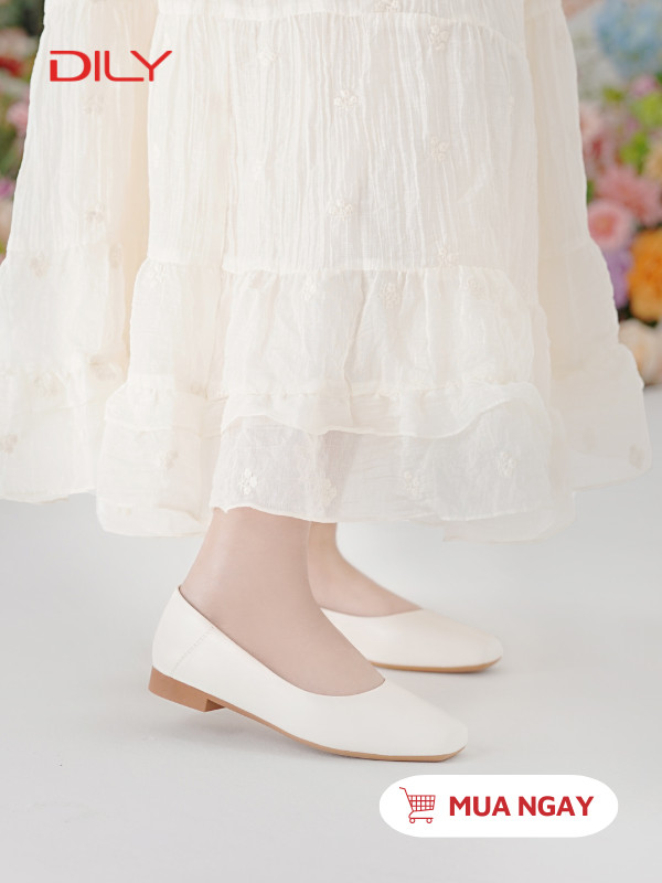 Giày búp bê đế thấp thiết kế tối giản, thanh lịch AA0477 - DILY