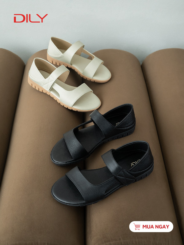 Sandal đế bệt quai dán tiện lợi AA0496 - DILY
