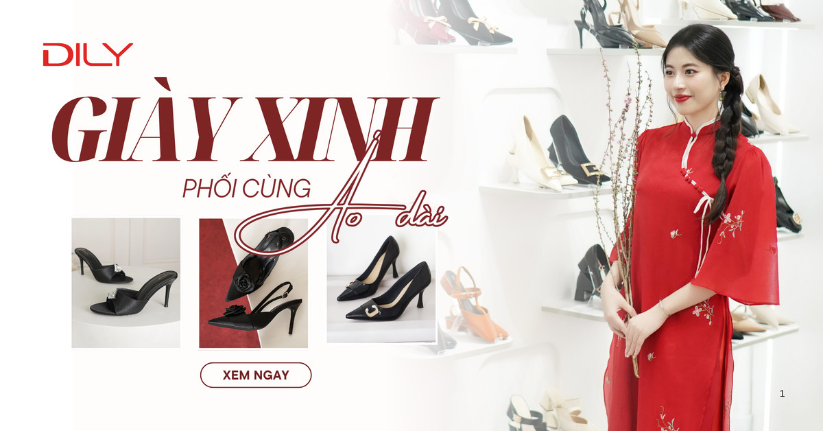 5 mẫu giày mang áo dài để nàng du xuân ngày Tết