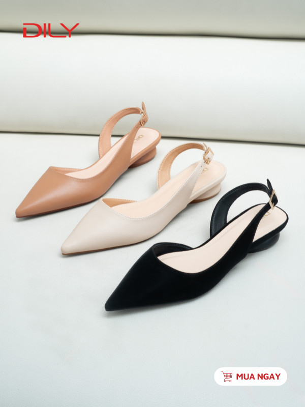 Giày búp bên slingback mũi nhọn tôn chân AA0439 - DILY