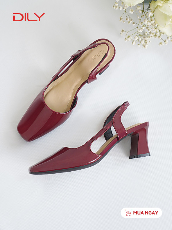 Giày slingback mũi vuông cut-out thời thượng DL0544 - DILY