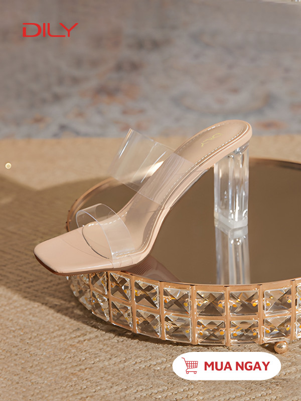 Guốc cao gót quai trong suốt tôn chân thanh lịch AA0396 - DILY