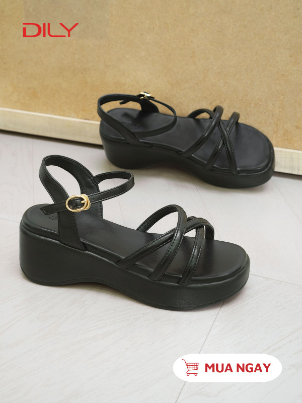 Sandal đế cao 6P, quai mảnh ôm chân AA0432 - DILY