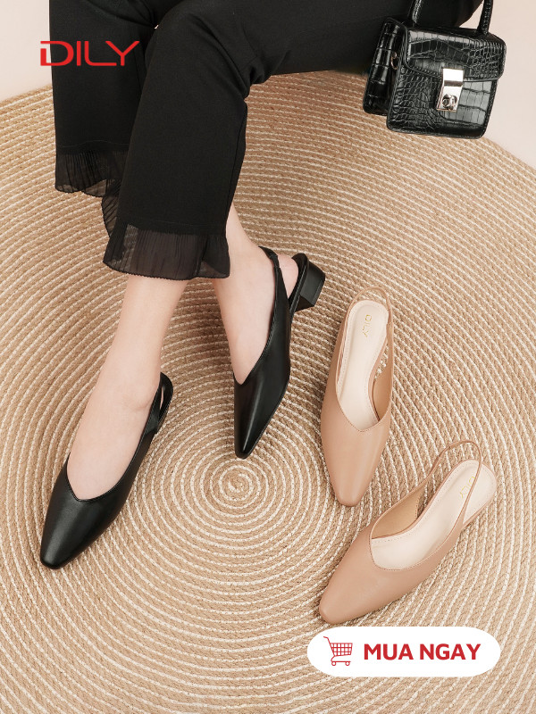 Thiết kế slingback cao 3cm thanh lịch AA0503 - DILY