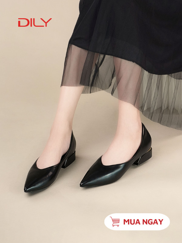 Giày búp bê basic thanh lịch, mũi nhọn tôn chân AA0470 - DILY