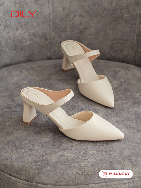 Mules mũi nhọn quai ngang thanh lịch AA0454 - DILY