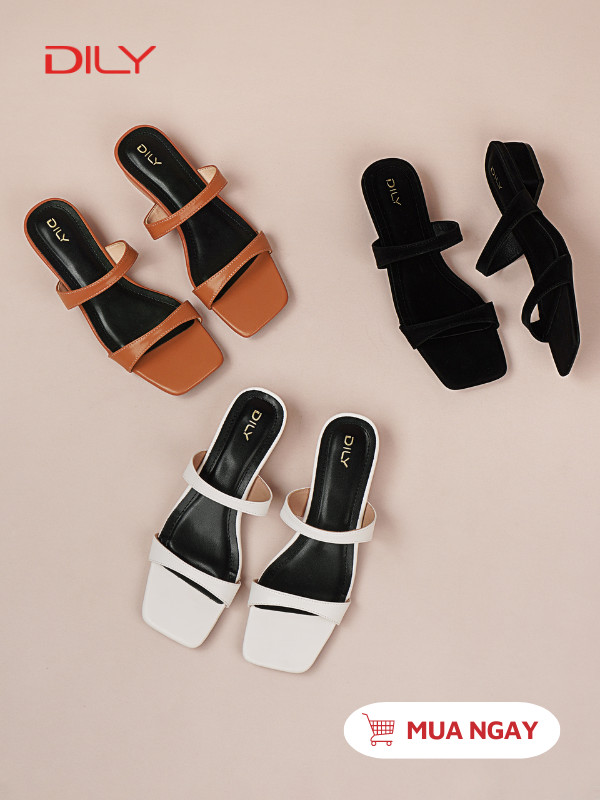 Dép guốc quai mảnh gót thấp thời trang AA0512 - DILY