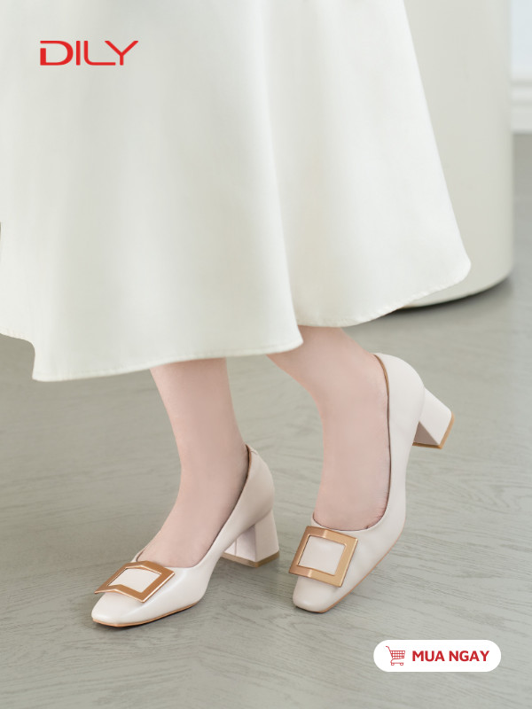 Giày bít phối khóa vuông thời thượng AA0407 - DILY